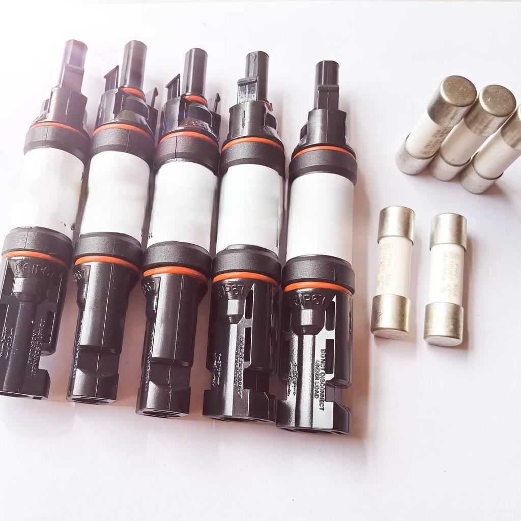 1000VDC 10A 15A 20A 30A DC Solar Fuse Connector Fusible Holder with Inline Fuse for Solar Panel Systems TUV Approved
