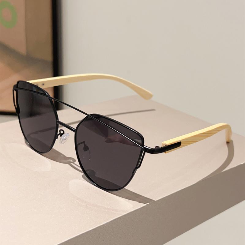 Vintage Cat Eye Sunglasses Women New In Fashion Mirror Shades Trendy Double Bridge Luxury Brand Design Sun Glasses