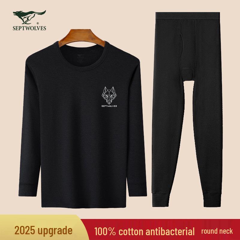 Septwolves Men's Antibacterial Cotton Slim Fit Thermal Set