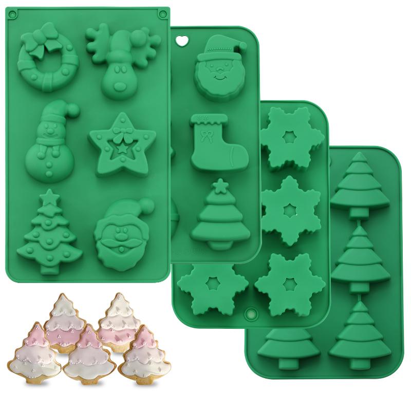 FAIS DU Silicone Mold Bakeware DIY Chocolate Mold Christmas Trees Snowman Gifts Baking Tools Cake Decoration Accessories