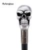 Silver Resin Big Eyes Skull Head Walking Cane Fashion Decorative Steel Stick Gentleman Elegant Cosplay Cane Knob Crosier 94cm