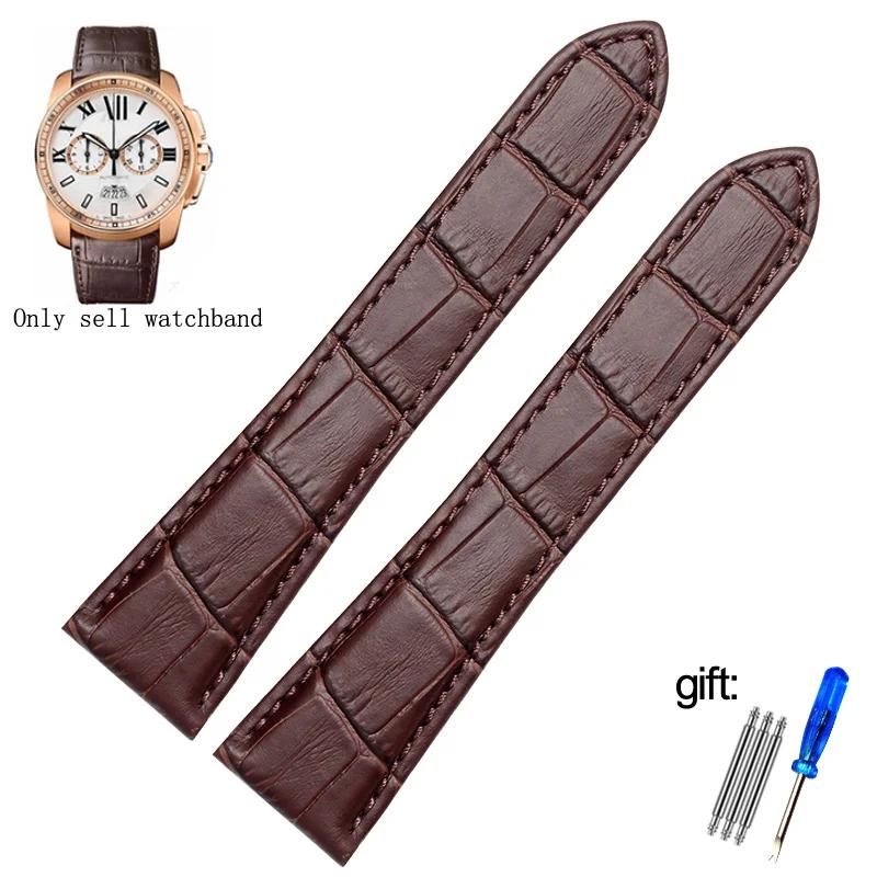 Watch Strap For cartier tank calibre series  Genuine Leather Mechanical Watch  men's and women's 20mm 22mm 23mm 25mm watch band