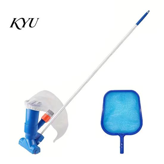 Manual Pool Suction Head Vacuum Cleaner with Detachable Pole And Leaf Bag, Water Pressure Skimmer Net, for Swimming Pools, Ponds, Fountains, Hot Tubs
