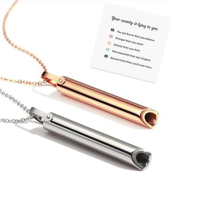 Whistle Pendant Necklace Decompression Meditation Breathing Anxiety Titanium Steel Stainless Steel