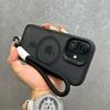 Luxury With Lanyard Magsafe Matte Phone Case For iPhone 17 16 15 14 13 12 11 17 Pro Max Air Magnetic Color Bumper Back Cover
