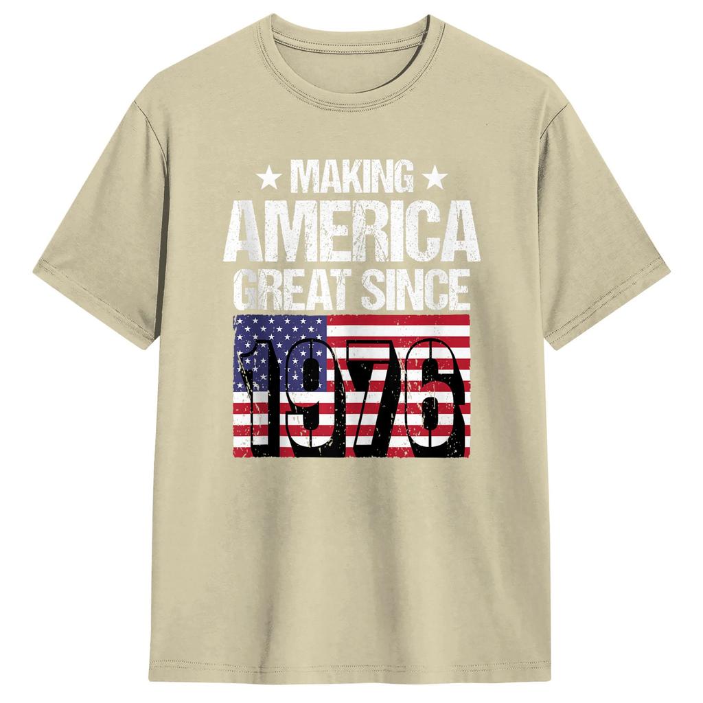 Unisexs TShirts Making America Great Since 1976 Casual Pure Cotton Tee Shirt Short Sleeve T Shirts O Neck Tops Plus Size