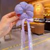 Exaggerated Children's Flower Scrunchies Ribbon Braid Hair Ring Large Hair Scrunchies  Daily