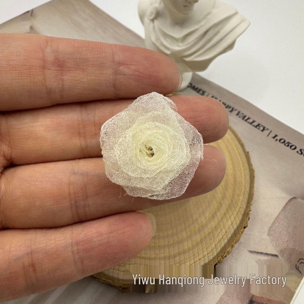 Organza Bubble Gauze 2.5cm Three-Dimensional Flower Bud Hair & Earring Accessories
