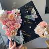 1 Set Artificial Flowers Graduation Decorations Flower Kit DIY Assorted Cap Stickers Glitter Number