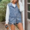 Women's Casual Loose Vintage Denim Vest Hooded Jacket