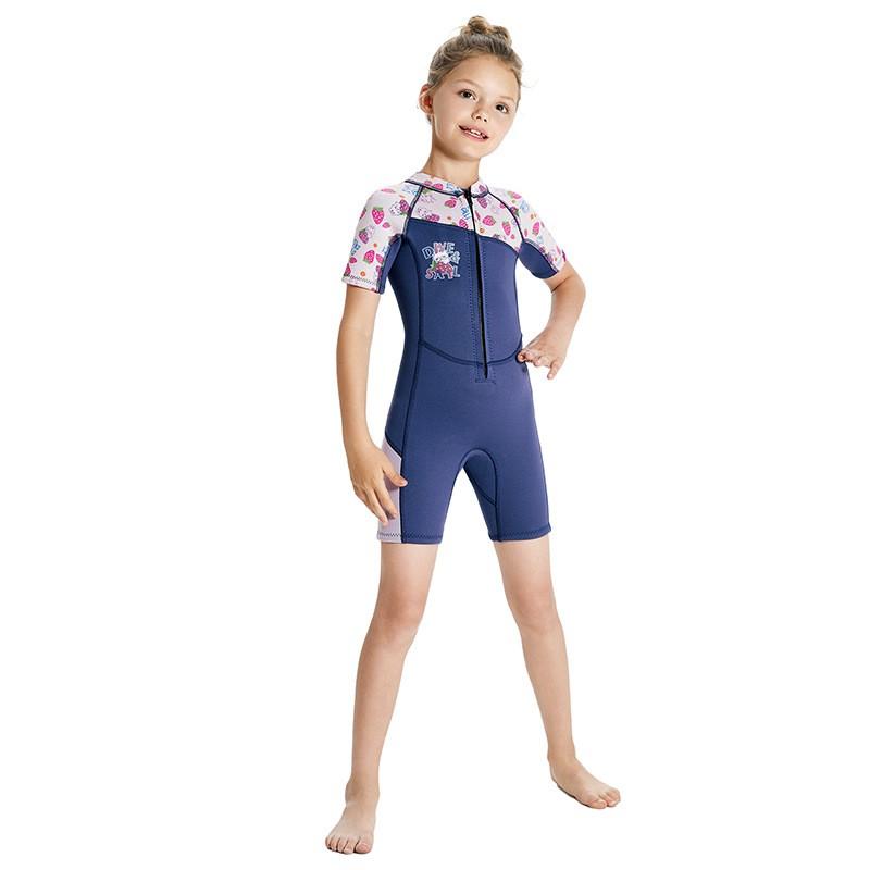 Children s Diving Suit 2.5MM One-piece Short-sleeved Warm Cold Snorkeling Surfing Swimsuit S