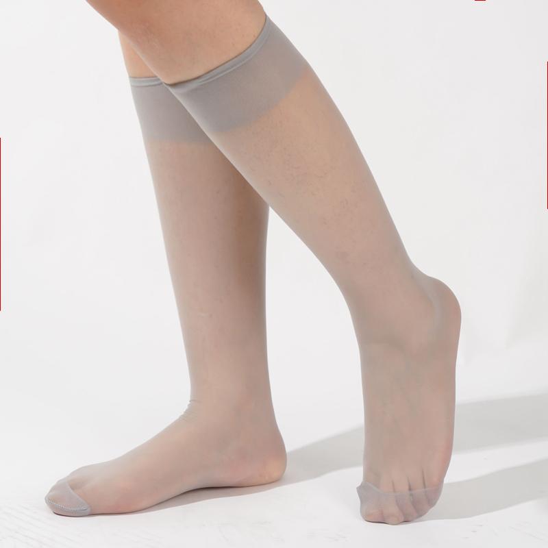 1/4 paire de chaussettes printemps-été en soie cristal pour femmes, chaussettes longues respirantes et sexy en peau noire, chaussettes transparentes décontractées en nylon pour filles