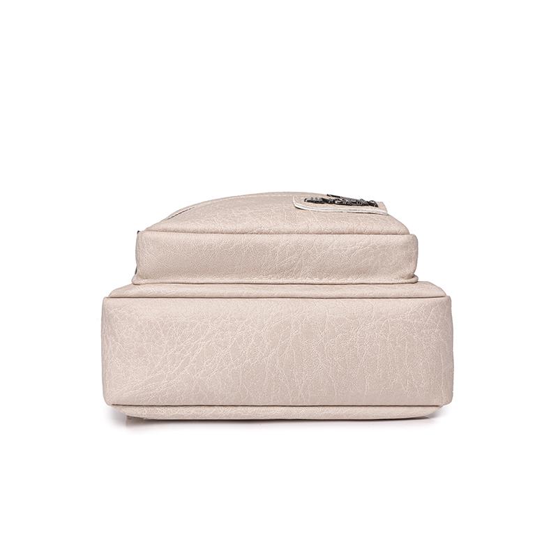 Women's Leather Chest Bag Solid Color Crossbody Bag Stitching Waist Bag Colorful Shoulder Straps