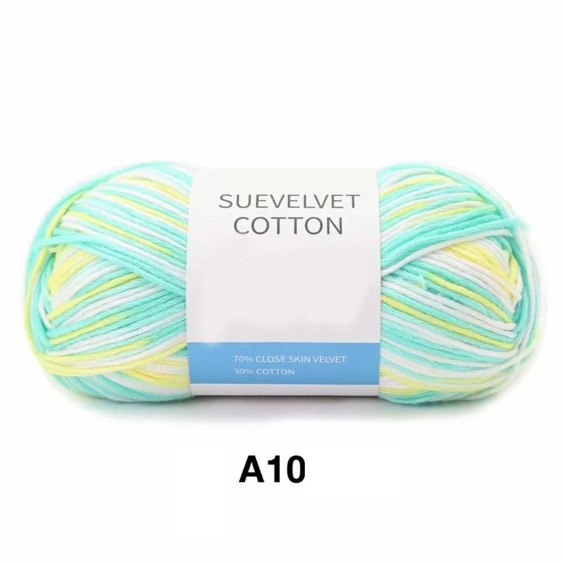 Dyed Yarn for Crocheting Knitting Cotton Yarn for DIY Craft Mixed Color Cotton Yarn for Handmade Hat Crochet Supplies