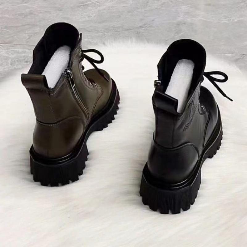 European Thick-soled Martin Boots for Women's Spring, Summer and Autumn Single Boots, Winter Velvet 2025 New British Style Ins Tide Short Boots F