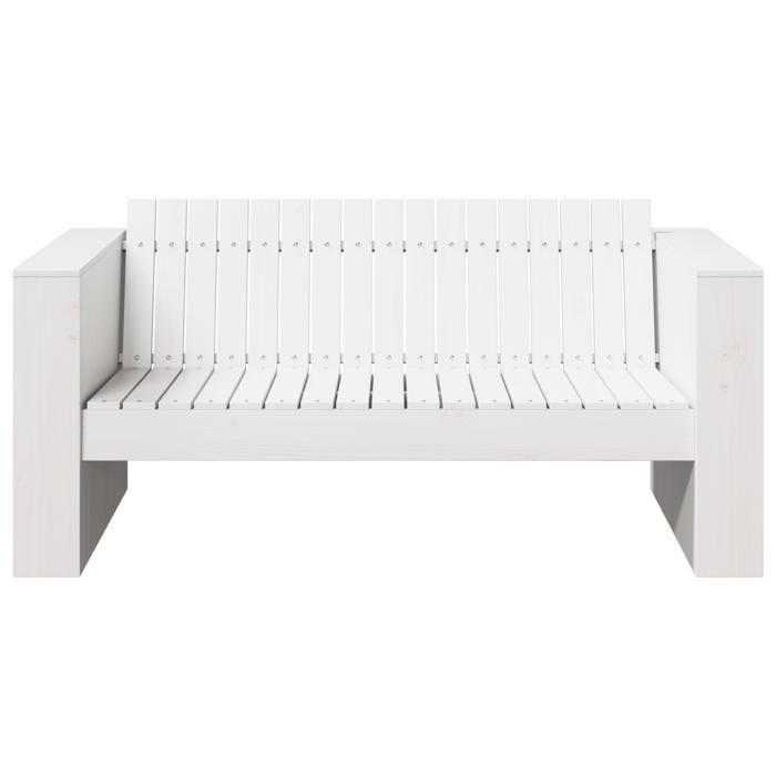 VidaXL Canapé de jardin 2 places 134x60x62 cm blanc en bois massif de pin 873867