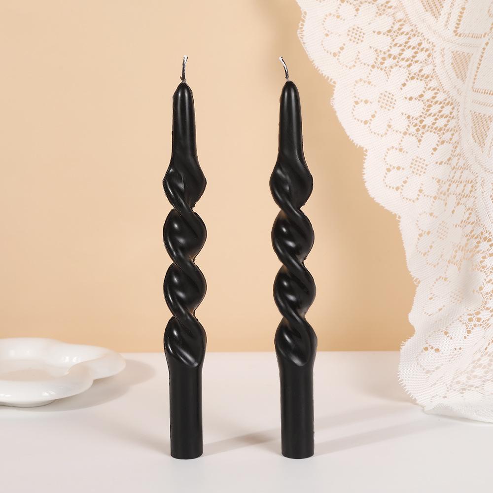 10-inch Classic Colorful Threaded Long Rod Candle Home Creative Odorless Twisting Rod Wax
