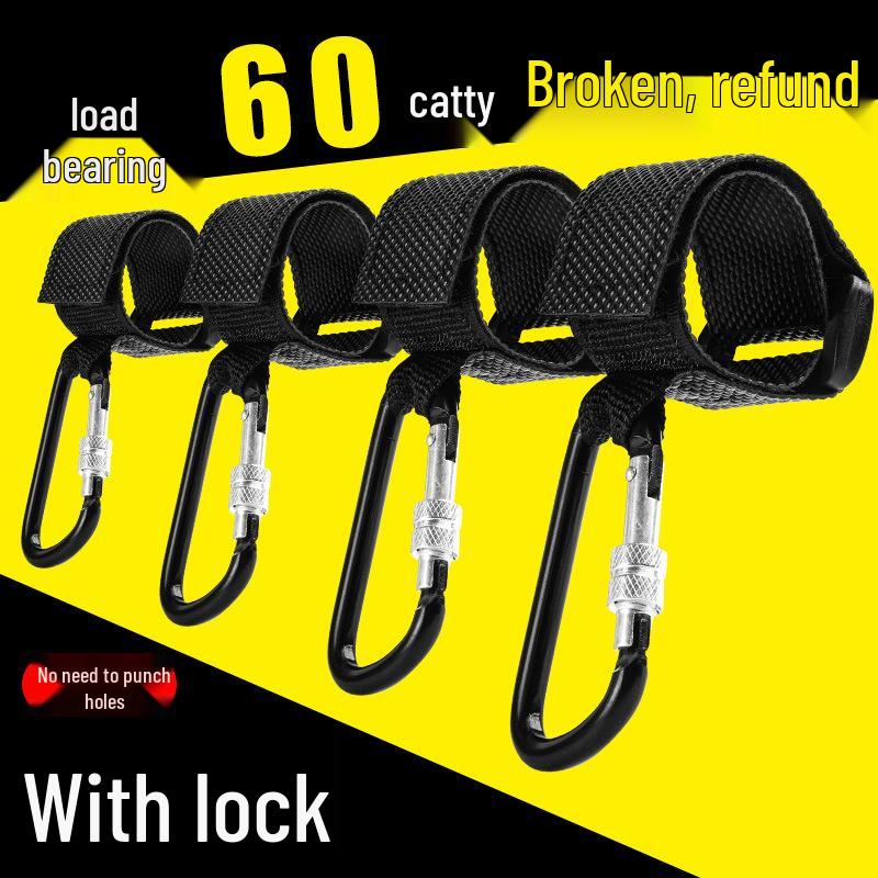 Univerzální hák na helmu a řídítka pro elektromobil, bez nutnosti vrtání.