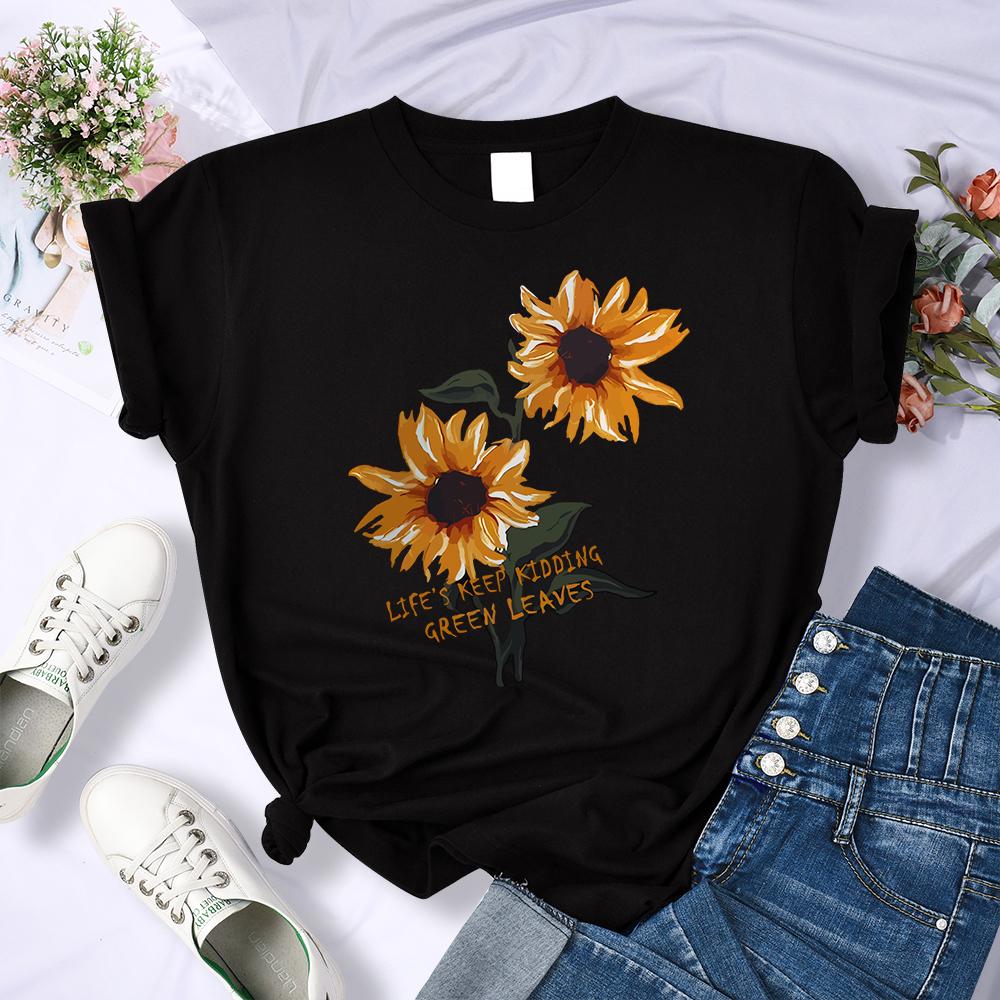 Summer Casual TShirt Breathable AllMatch Women Retro Floral Creative Print T Shirts Women Aesthetic Clothes S