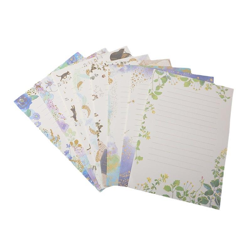 Elegantní hlavičkový papír A5 v čínském stylu se starobylou horkou ražbou, 8 barevných popisovatelných listů