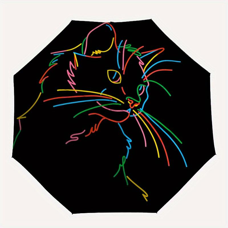 

1pc Neon Cat Ar Automatic Open/close, All-Season Portable Folding Umbrella for Friends, Travel, Everyday yy250812226