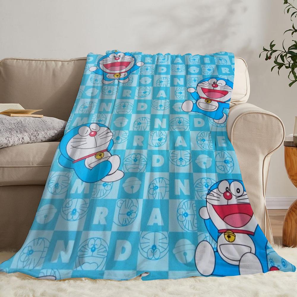 Thick Blanket for Winter Doraemon Fluffy Plaid Decorative Sofa Blanket King Size Custom Blankets and Throws Home Interior Throw