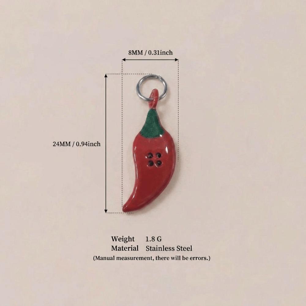 Drop Oil Craft Finish Enamel Mini Pendants 3D Vegetable Drop Oil Beads Keychain Ornament Decor