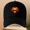 Maple Leaf Castle Sunset Print Baseball Cap Polyester Adjustable Couple Outdoor Sports Cap