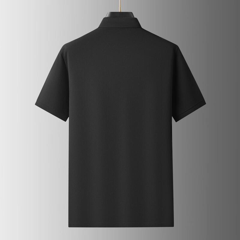 Men's Plus Size Contrasting Placket Cotton Short Sleeve Polo Shirt