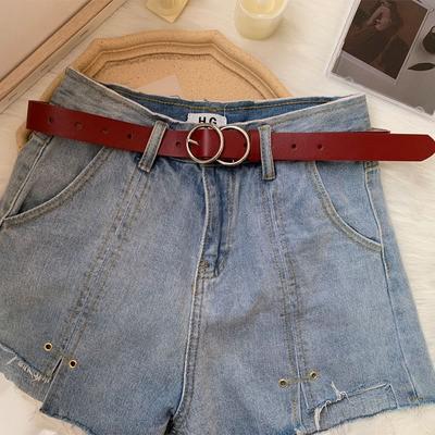 

Belt Women S Decorative Waist With Dress Suit Belt Student Belt Tide Round Buckle красный