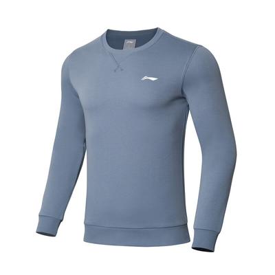 Li Ning Sweatshirts Unisex Flint Stones Blue Crew Neck Thickened Regular AWDTC25-1
