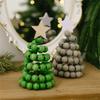 Christmas Tree Wooden Bead Tabletop Decoration Gift Creative Wood Desktop Ornament for Home/Office Holiday Decor