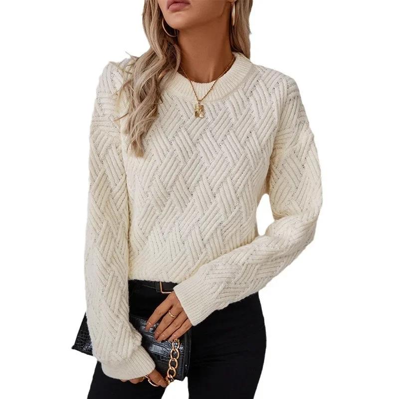 Women Pullovers Solid Sweaters Twist Knitted Tops Casual Full Sleeve Y2k Streetwear Jumpers Elegant Spring Autumn Winter 2025