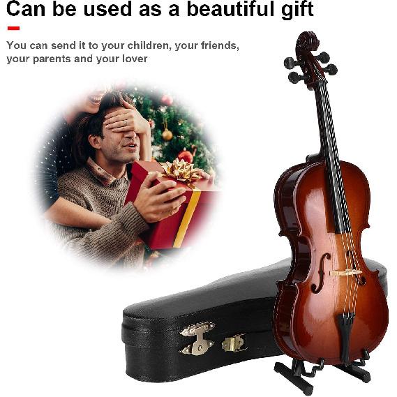 Cello, Miniature Wooden Cello Model Tiny Violin Mini Violin Clear And Distinct Exquisite for Your Children, Friends, Parents And Lover