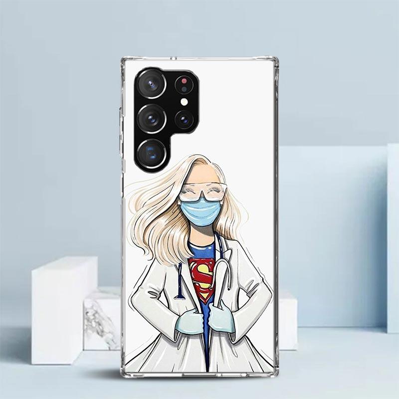 Medicine Nurse Doctor Phone Case For Samsung Galaxy S24 S25 Edge S26 Ultra S22 S23 Plus S21 + S20 FE Soft TPU Back Cover Galaxy