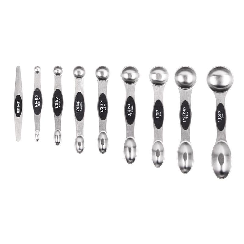 Magnetic Stainless Steel Double-Ended Measuring Spoon Set for Coffee, Baking, and Seasoning