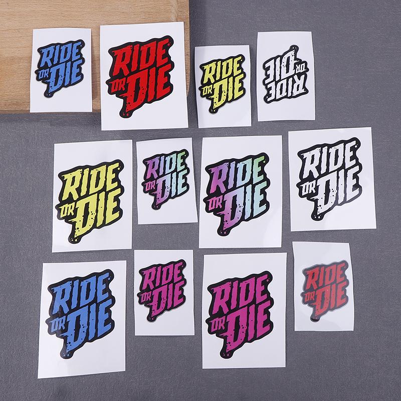 2Pcs Ride Or Die Bike Frame Stickers Bicycle Top Tube Waterproof Vinyl Decals For Mtb Bicycle Decorative Motorcycle Accessories