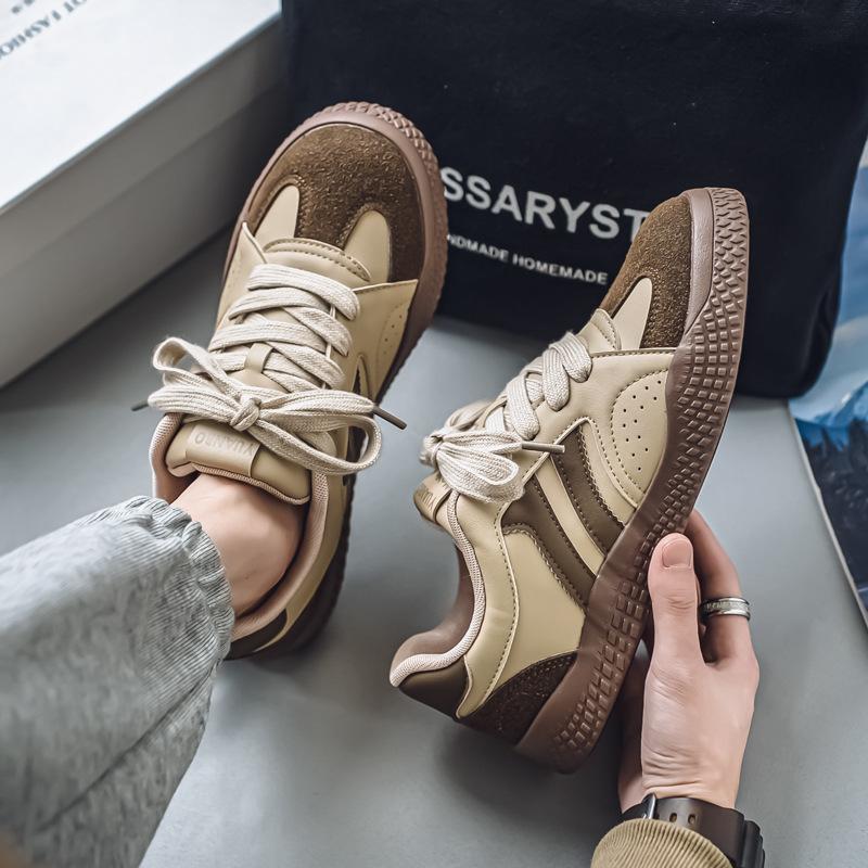

2025 autumn new German training shoes men s little white shoes daily casual men s shoes trendy shoes simple and versatile boys board shoes 44 коричневий