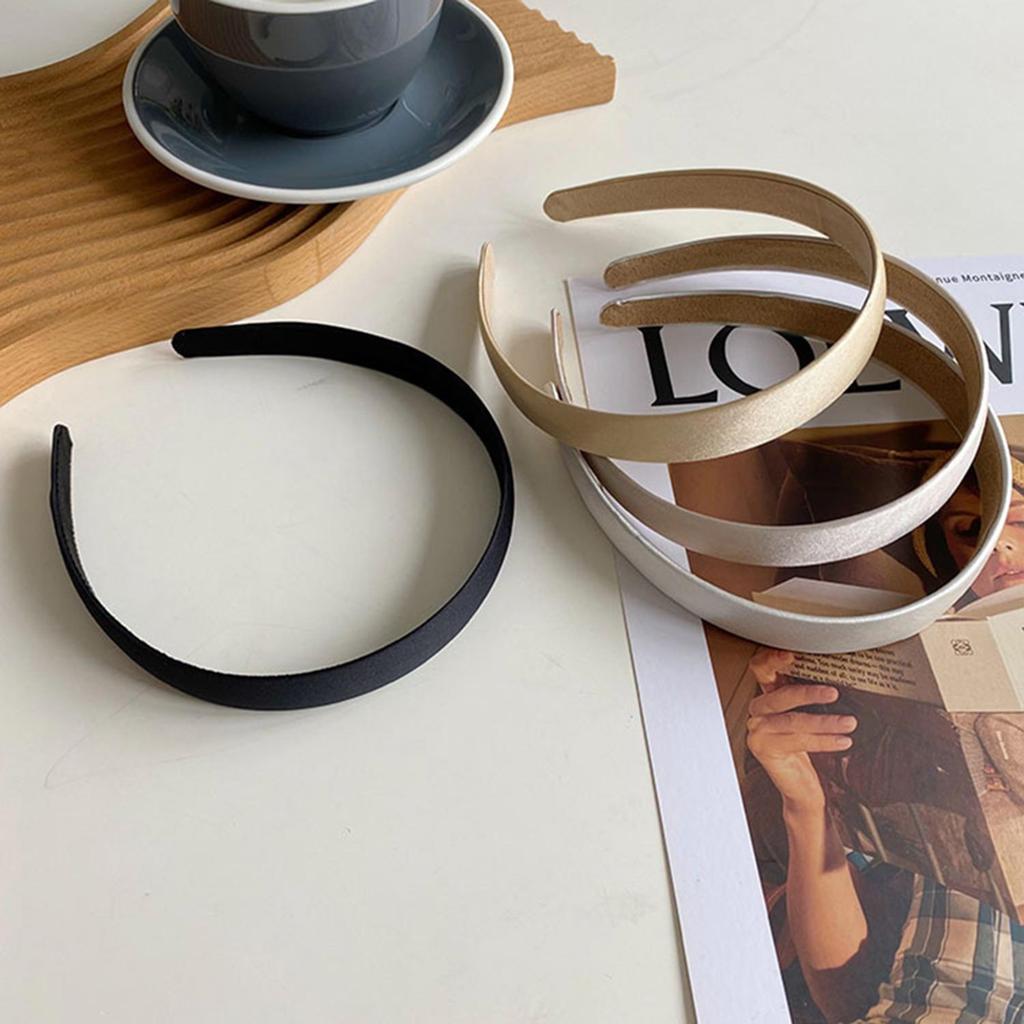Simple Solid Color Satin Headbands For Women Smooth Wide Hairbands Girls Hair Hoop Band Headwear French Style Hair Accessories