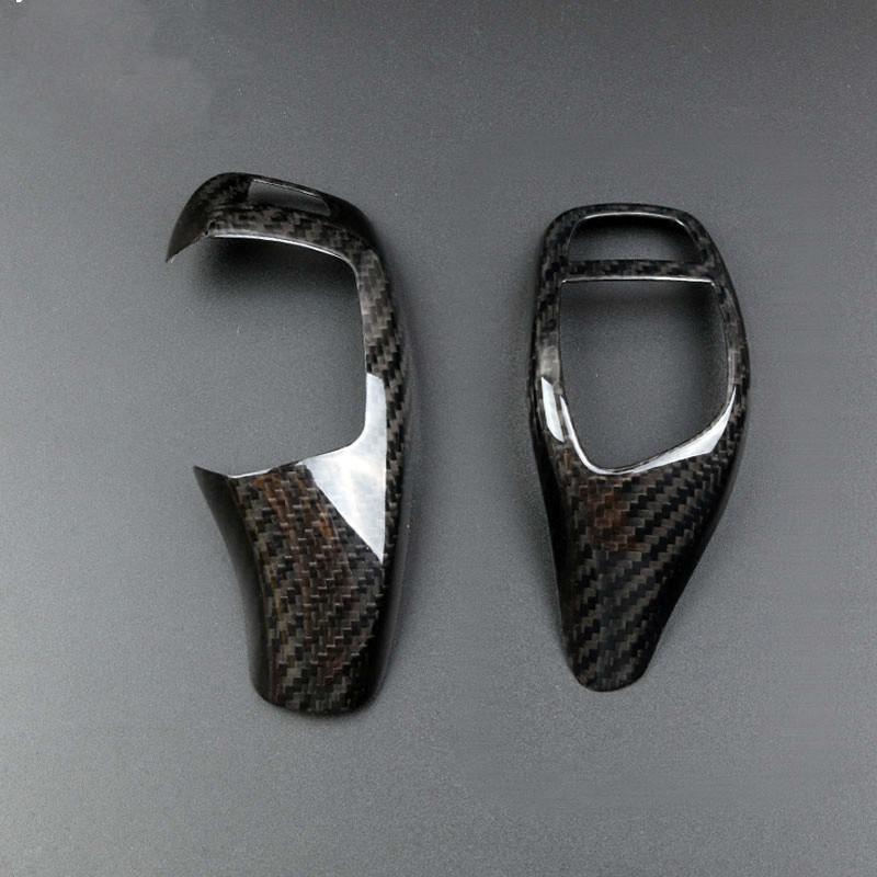 Car Real Carbon Fiber Gear Knob Decoration for BMW E46 E60 E90 F10 F30 F20 F20 X1 3 GT Z4 Series Can Only Fit Left Hand Drive