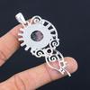 925 Sterling Silver Natural Rhodonite Mozambique Garnet Bezel Pendant Jewelry