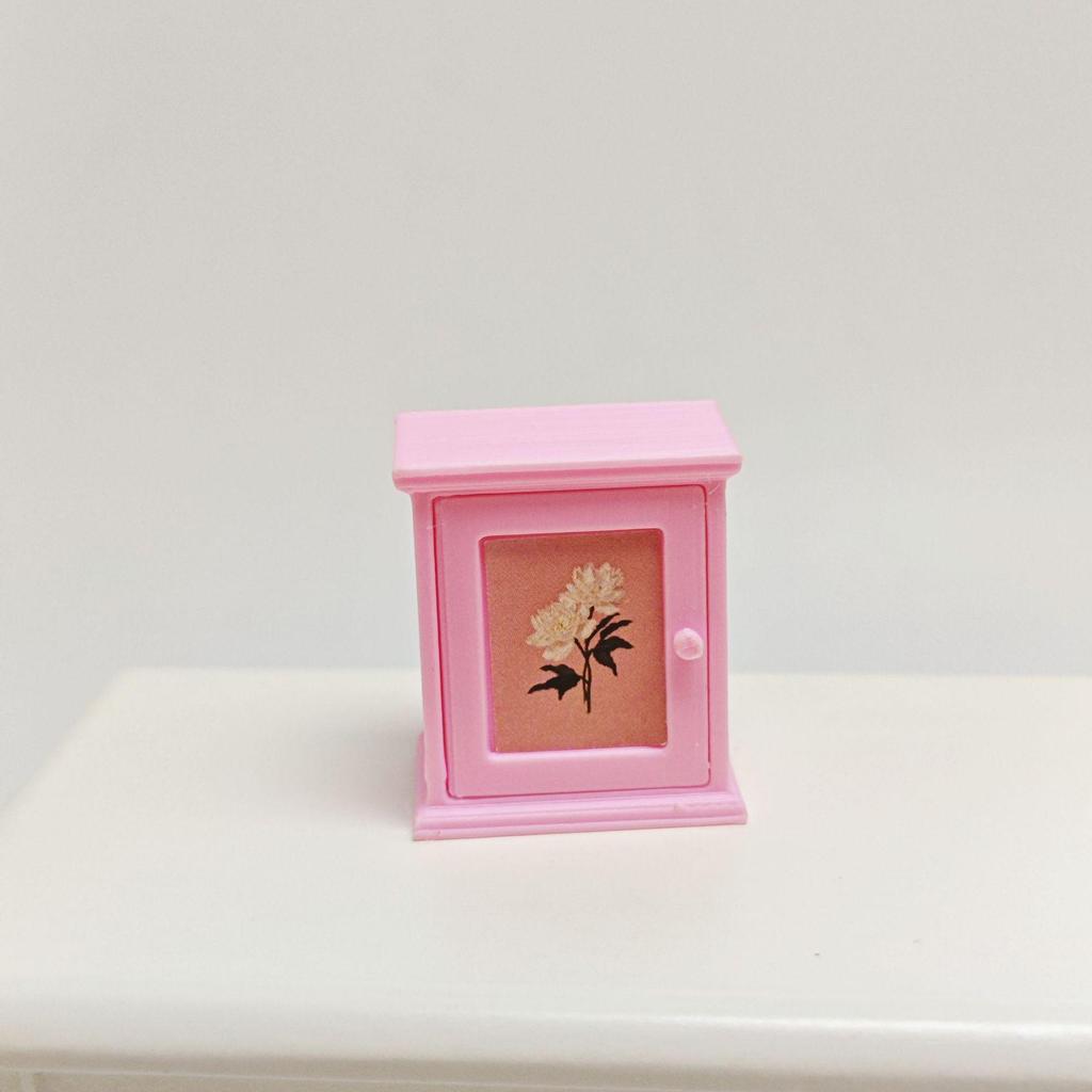 1/12 Scale Dollhouse Miniature Wall Cabinet with Food Toys and Ornaments