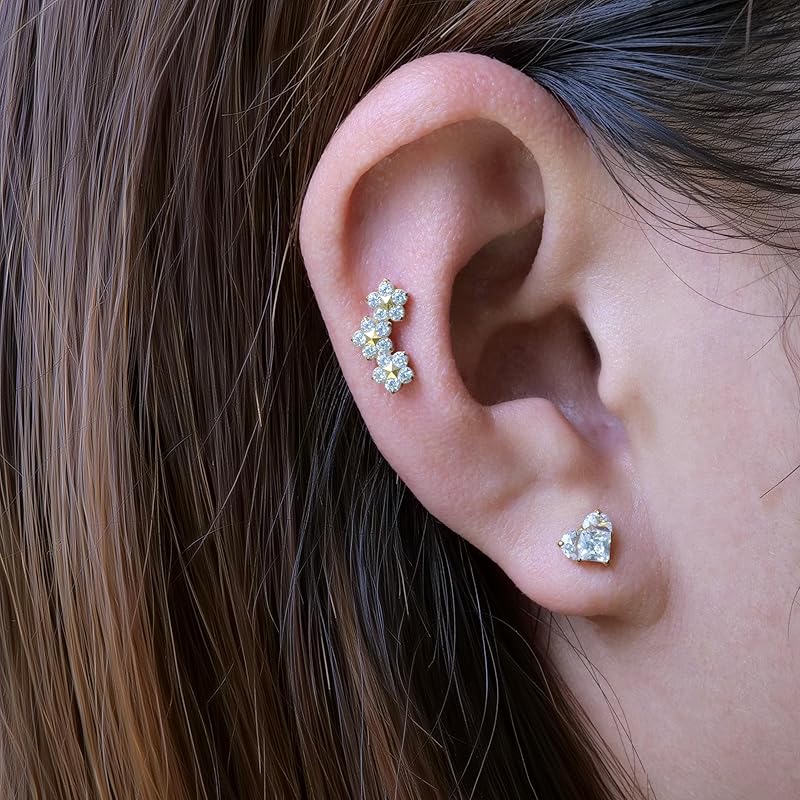 Limerencia hypoallergene øredobber i rene titan medisinsk bruk Etterlater den andre piercingen på titan Kompatibel med metallallergier skruetype