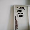 1pc Mirror Decal, Self-Affirmation Slogan Mural In 'You Look Good', Self-Adhesive Decorative Wall Art Sticker , Background Wall Decor, Home Decoration