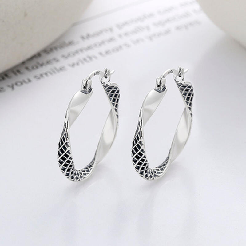 

925 Earrings Wave Romance E011 One-Touch Ring