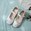 Lingyunhe Ethnic Embroidered Cowhide Soft Sole Dance Shoes for Women