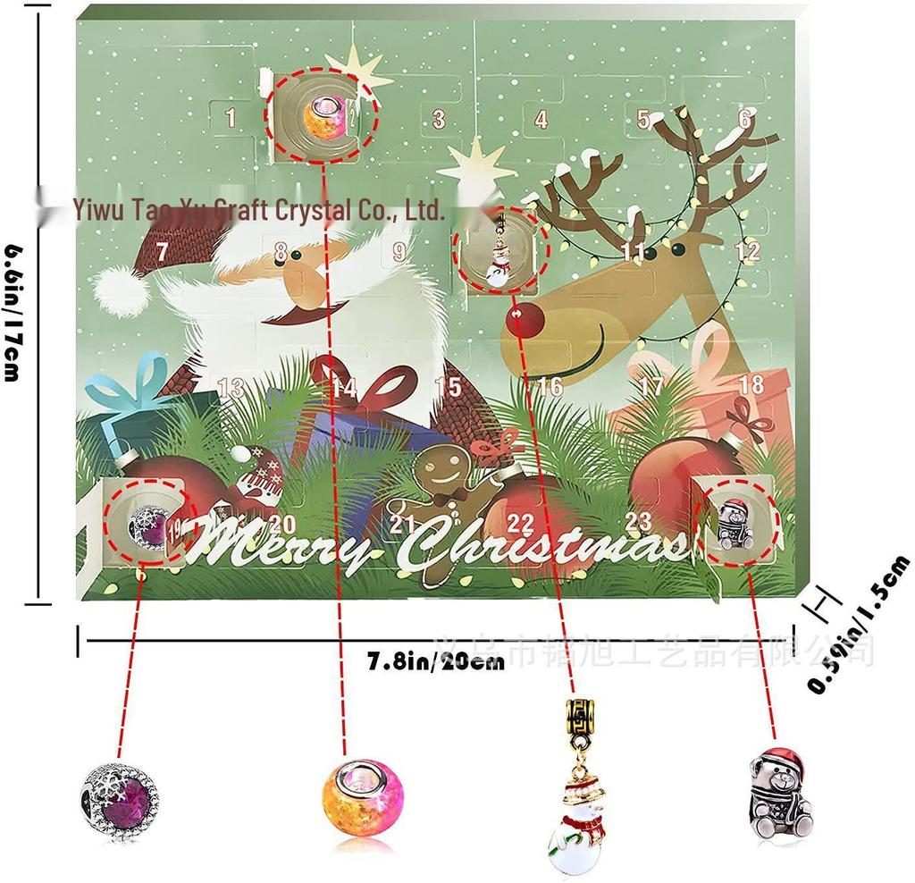 DIY Kreativer Schmuck Adventskalender Geschenkset - 24 Überraschungsboxen für den Weihnachts-Countdown