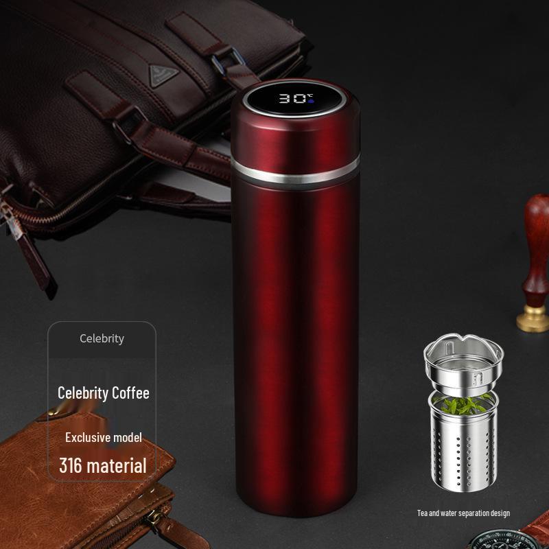 316 Stainless Steel Smart Insulated Cup with Tea Infuser – Premium Vacuum Water Bottle for Office & Business Gifts
