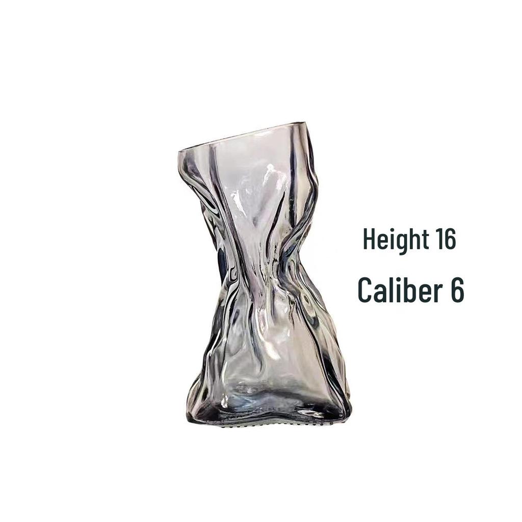 High-End Glass Vase for Fresh Flowers - Large Caliber, Light Luxury Style, Perfect for Home Entryway Decoration.