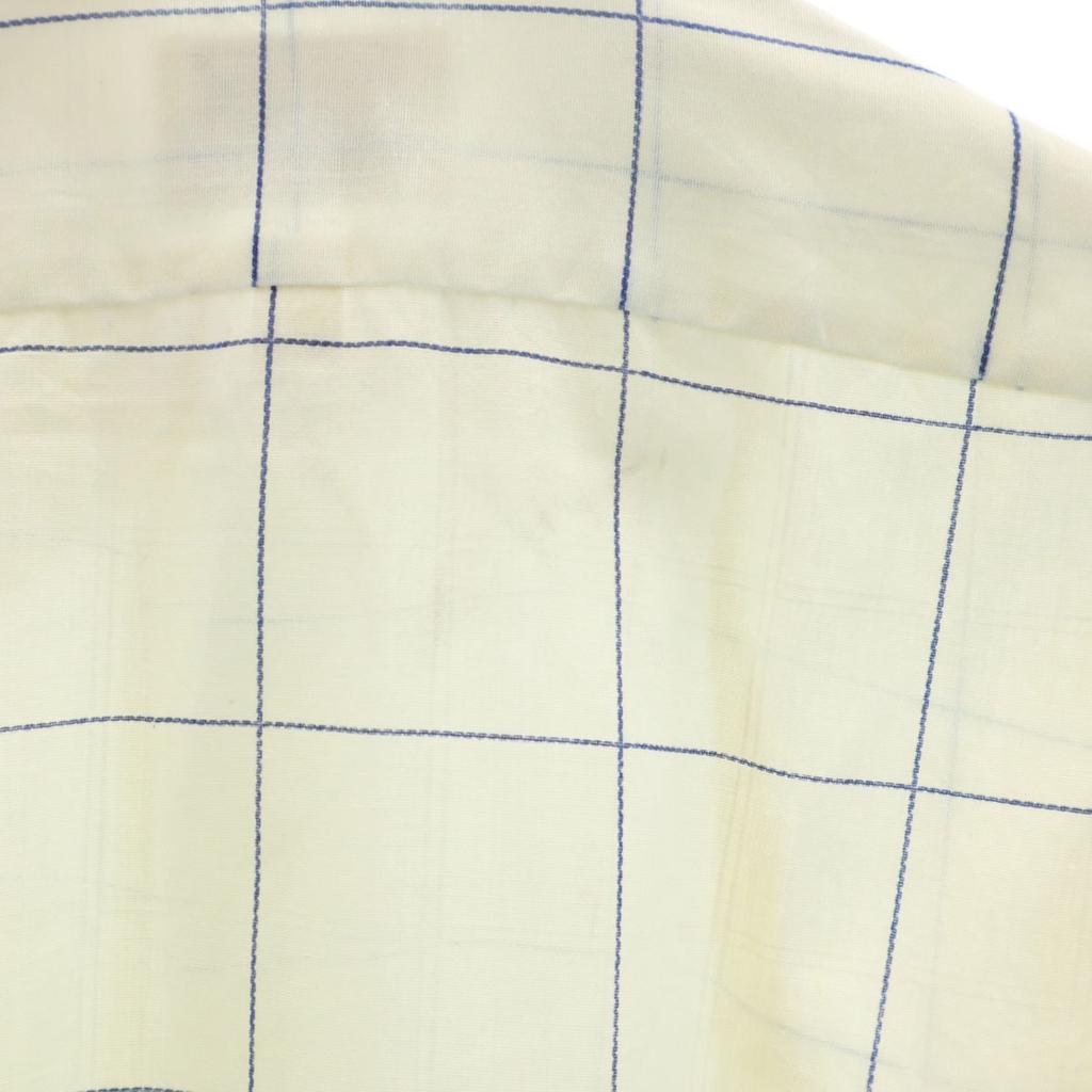 ARROW 70s vintage Window pen check Long sleeve shirt 32 Light yellow Men's Used